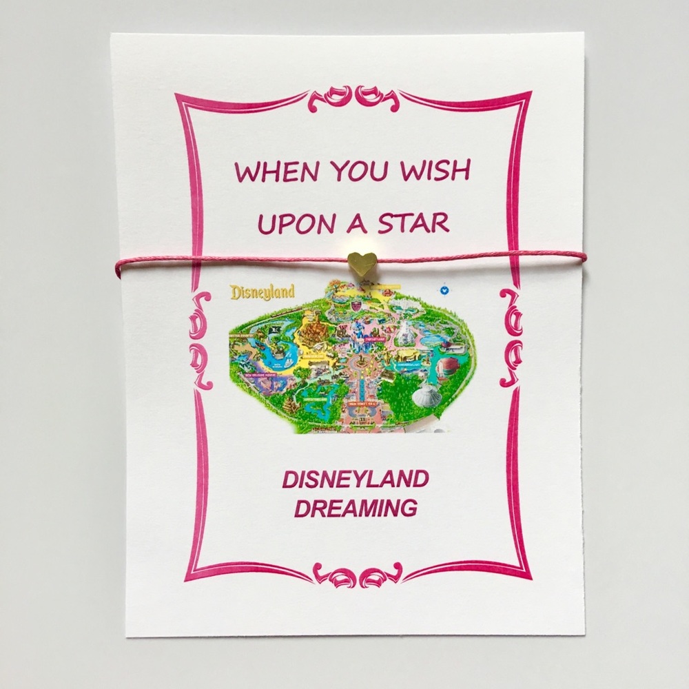 Disneyland Map Charm Bracelet Disney Jewelry Pink